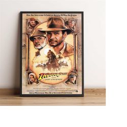 Indiana Jones Poster, Harrison Ford Wall Art, Javier Bardem Movie Print, Best Gift for Movie Fans, Rolled Canvas
