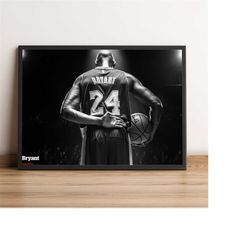 Kobe Bryant Poster, Basketball Wall Art, Black Mamba Print, Best Gift for NBA Fans, Rolled Canvas