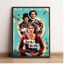 Enola Holmes Poster, Millie Bobby Brown Wall Art, Henry Cavill Movie Print, Best Gift for Movie Fans, Rolled Canvas