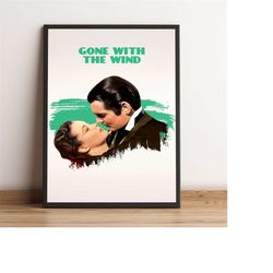 Gone with the Wind Poster, Vivien Leigh Wall Art, Drama Film Print, Best Gift for Movie Fans, Rolled Canvas
