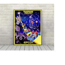 Guardians of the Galaxy Cosmic Rewind Poster Epcot Poster Disney Attraction poster Disney World Posters (2 Hidden Mickey