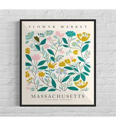 Massachusetts State Flower, Massachusetts Flower Market Art Print,