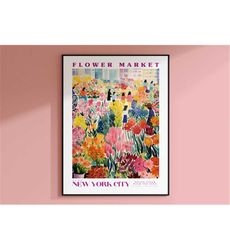 NYC Flower Market Print, New York City Travel