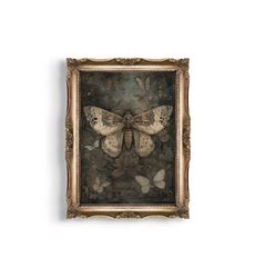 Antique Moth | Dark Cottagecore Wall Art, Moody