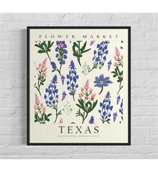 Texas State Flower, Texas Flower Market Art Print,