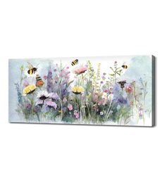 Colourful Flowers Canvas Art Print | Botanical Floral