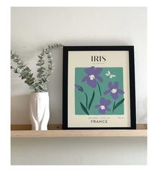 IRIS Retro Art Print | Vintage Floral Home