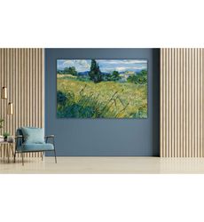 Green Field Canvas Print, Vincent van Gogh Wall