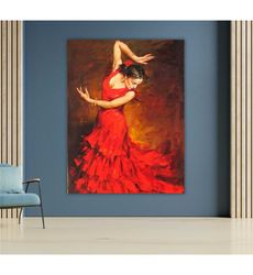 Flamenco Spanish Dancer Canvas Art, Wall Decor, Spanish