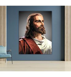 Jesus Isa Canvas, Christian Wall Art, Religious Decor,