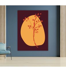 abstract tree canvas wall art, modern tree painting,