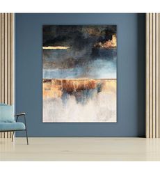storm landscape canvas wall art, abstract nature painting,