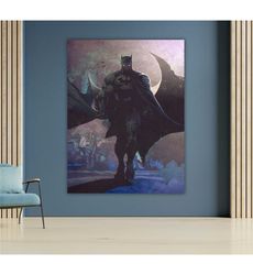 batman canvas art print, superhero wall decor, dc
