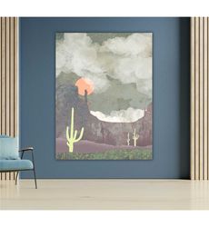 desert landscape canvas art, modern wall decor, southwestern