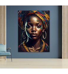 Expressionless Woman on Canvas, Contemporary Art Print, Minimal