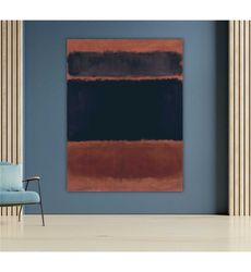 Dark Brown Mark Rothko Canvas Art, Abstract Wall
