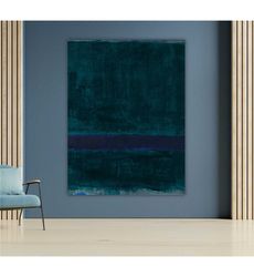 Green Blue Green Mark Rothko Canvas, Abstract Canvas