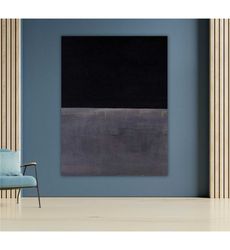 Black and Gray Mark Rothko Canvas, Abstract Wall