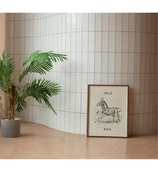 Vintage Donkey Print Funny Bathroom Poster Minimalist Bathroom