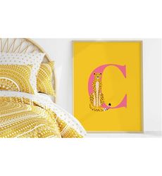 Letter Animal Art Print, Unframed 4x6/5x7/8x10/A6/A5/A4/A3/A2/A1, Personalised Leopard