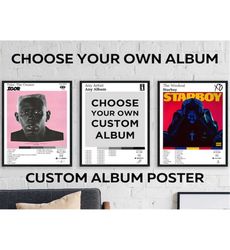 Choose Your Own Album Poster, Custom Album Poster,