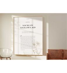 You&39re On Your Own Kid Lyric Poster |