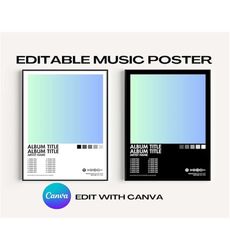 album cover poster canva template - customizable digital