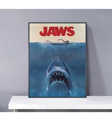Jaws Poster PVC package waterproof Canvas Wall Art