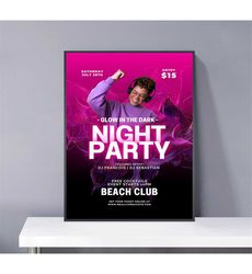 Dj night party rock creative Poster PVC package