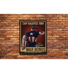 Captain America Cap salutes you war bonds superhero