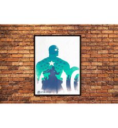 Captain America The Avengers Superheroes Minimal Poster ww