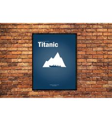 Titanic Minimal Modern Art Movie Print Abstract Home