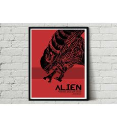 Alien Xenomorph Red Ridley Scott Retro Classic Horror