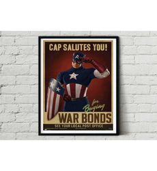 Captain America Cap salutes you war bonds propaganda