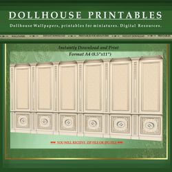 Wallpapers- Set 7-v2 | Digital Downloads for Dollhouses and Unique Miniature Projects - Printables in Scale 1:12