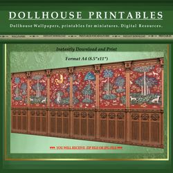 Wallpapers- Set 15-v1 | Digital Downloads for Dollhouses and Unique Miniature Projects - Printables in Scale 1:12