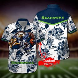 buy nfl seattle seahawks gift for fan personalized hawaiian graphic print