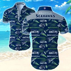 buy seattle seahawks nfl hawaiian graphic print short sleeve hawaiian shir