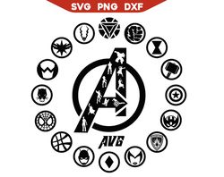 Avengers Circle Svg, Chibi Superhero Svg, Avengers Svg, Avengers Png Svg, Avengers Silhouette Svg