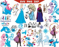 Disney Frozen SVG Bundle, Frozen Elsa Svg, Frozen Clipart, Frozen Png Svg, Frozen Birthday Svg, Olaf, Anna, Snowman
