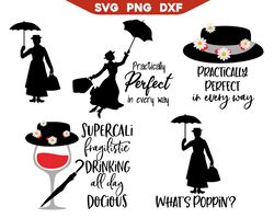 Disney Mary Poppins Svg, Mary Poppins Quotes Svg, Practically Perfect In Every Way Svg