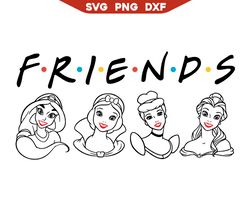 Disney Princess Friends Svg, Disney Princess Silhouette Belle Svg, Silhouette Jasmine Svg