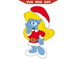 Christmas Smurf Svg, Smurf SVG Silhouette Svg