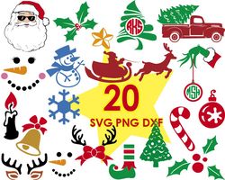 Christmas SVG Bundle, Santa SVG, Rudolph Svg, Snowman svg, Christmas Clipart, Christmas Cut Files