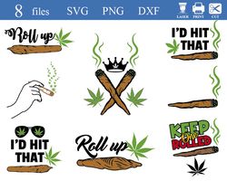 roll up svg, roll up with leaf svg, marijuana svg, cannabis leaf svg