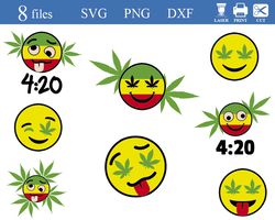 Weed Emoji Smiley Face Svg, Cannabis Svg, Marijuana Svg, Smoking Svg, Weed Svg, Smoking Quotes Svg