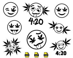 Weed Smiley Face Silhouette Svg, Cannabis Svg, Marijuana Svg, Smoking Svg, Weed Svg, Smoking Quotes Svg