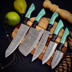 Forged Handmade Kitchen Chef Knives Set With Beautiful Handle