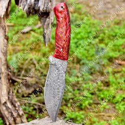hunting knife , damascus steel hunting knife , best outdoor hunting knife , handmade knife , best gift for him