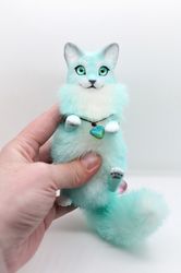 Fox cub art doll collectible toy zverikitoys little fox toy plush